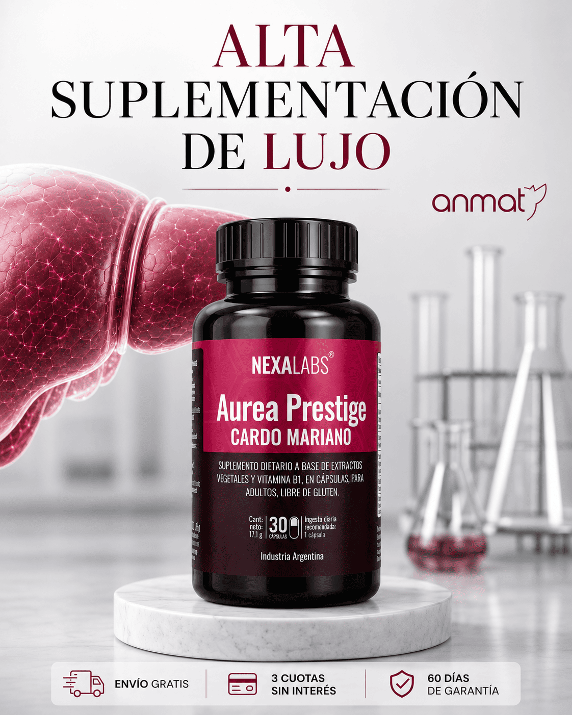 Aurea Prestige - Tu Aliado para el higado graso. Deshinchate y Recupera tu Energía Vital